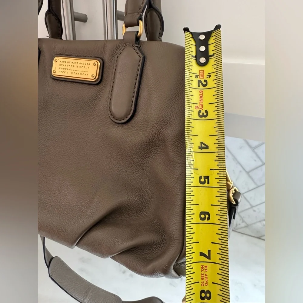 Marc Jacobs Brown Pebbled Leather Satchel with adjustable Shoulder Strap